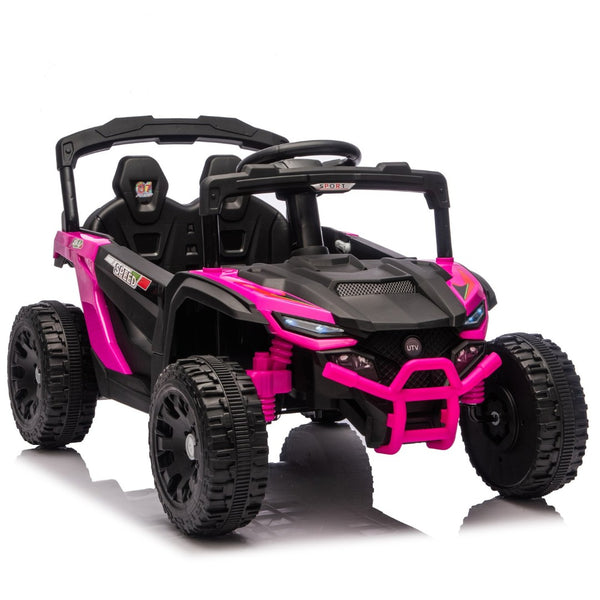 English Elm 24v Kids Utv Ride on with Dual 80w Motors Remote Control and Four Wheel Suspension Pink W1578P342131