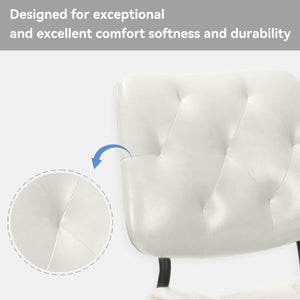 English Elm Dining Chairs Set Of 2 - Modern Pu Leather Upholstered Side Chairs For Comfort & Style In White T3950P394503