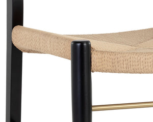 Sunpan Bondi Dining Chair Set of 2 - Timeless Modern Design with Hand-Woven Rope and Sustainable Beech Wood Black