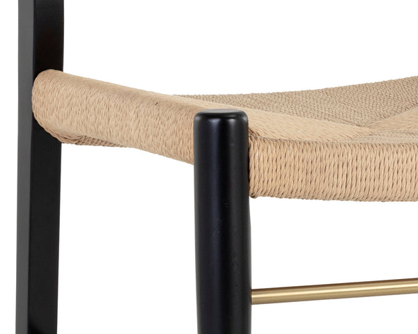 Sunpan Bondi Dining Chair Set of 2 - Timeless Modern Design with Hand-Woven Rope and Sustainable Beech Wood Black