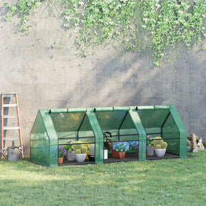 English Elm Outsunny Walk-in Tunnel Greenhouse Outdoor Steel Frame Uv Pe Cover Garden Shelter W2225P200369