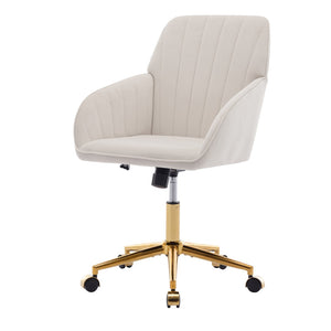 English Elm Ty Ergonomic Swivel Office Chair Memory Foam Seat Gold Base Home Desk Comfort W2311P198739