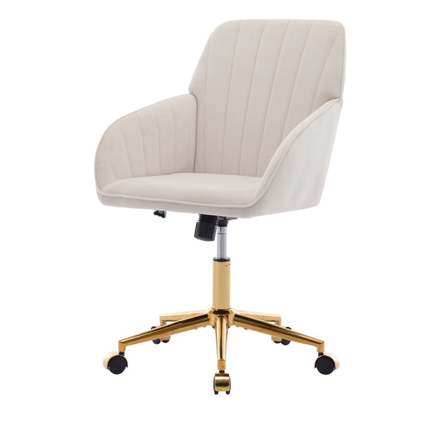 English Elm Ty Ergonomic Swivel Office Chair Memory Foam Seat Gold Base Home Desk Comfort W2311P198739