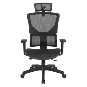 OSP Home Furnishings Vertical Matrix Breathable Ergonomic Office Chair with Lumbar Support and Adjustable Headrest And 639-T11N48PHX