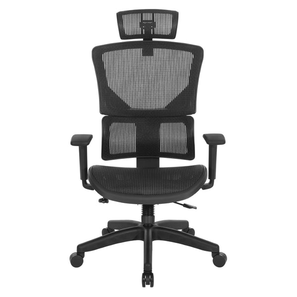 OSP Home Furnishings Vertical Matrix Breathable Ergonomic Office Chair with Lumbar Support and Adjustable Headrest And 639-T11N48PHX