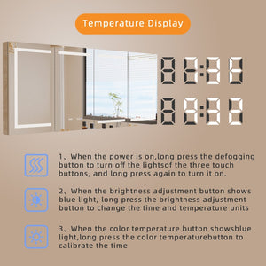 English Elm Lighted Aluminum Medicine Cabinet Smart Mirror with Anti-fog Led and Built-in Usb Outlet W5609P461368