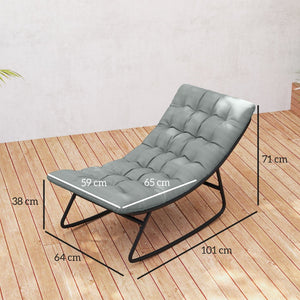 English Elm Outsunny Steel Frame Outdoor Rocking Chair Set with Mesh Seats and Thick Cushions W2225P485559