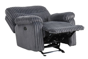 English Elm Comfy Oversized Rocker Recliner with Velvet Upholstery and Chaise Pad Support B078P473036