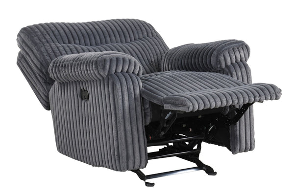 English Elm Comfy Oversized Rocker Recliner with Velvet Upholstery and Chaise Pad Support B078P473036