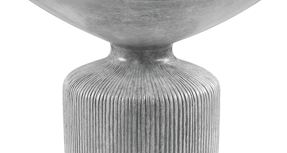 English Elm Weathered Grey End Table – Rustic Charm With Durable Fiber Concrete For Indoor & Outdoor Spaces B062P209095-GIGA