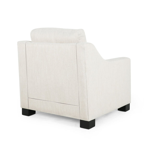 English Elm Christopher Knight Home® - Contemporary Beige Fabric Club Chair with Plush Polyester Upholstery, Birch Legs & Curved Arms (98) N758P268286A