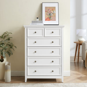 English Elm Modern 6-Drawer Dresser - Stylish Farmhouse Storage Solution With Vintage Hardware For Any Room W2275P149796
