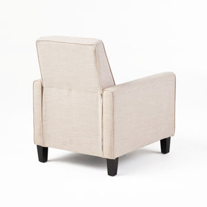 English Elm Christopher Knight Home® - Light Beige Linen Push Back Chair with Plush Padding, Ergonomic Recline, Durable Frame for Home Comfort 52422.00FLBEI