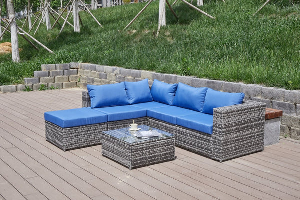 English Elm Patio Sofa With All-Weather Cushions For Stylish Outdoor Relaxation And Entertaining Spaces B205S00063-GIGA