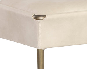 Sunpan Bellevue Upholstered Bench with Antique Brass Frame - Stylish, Unique Textures for Modern Spaces Bravo Cream