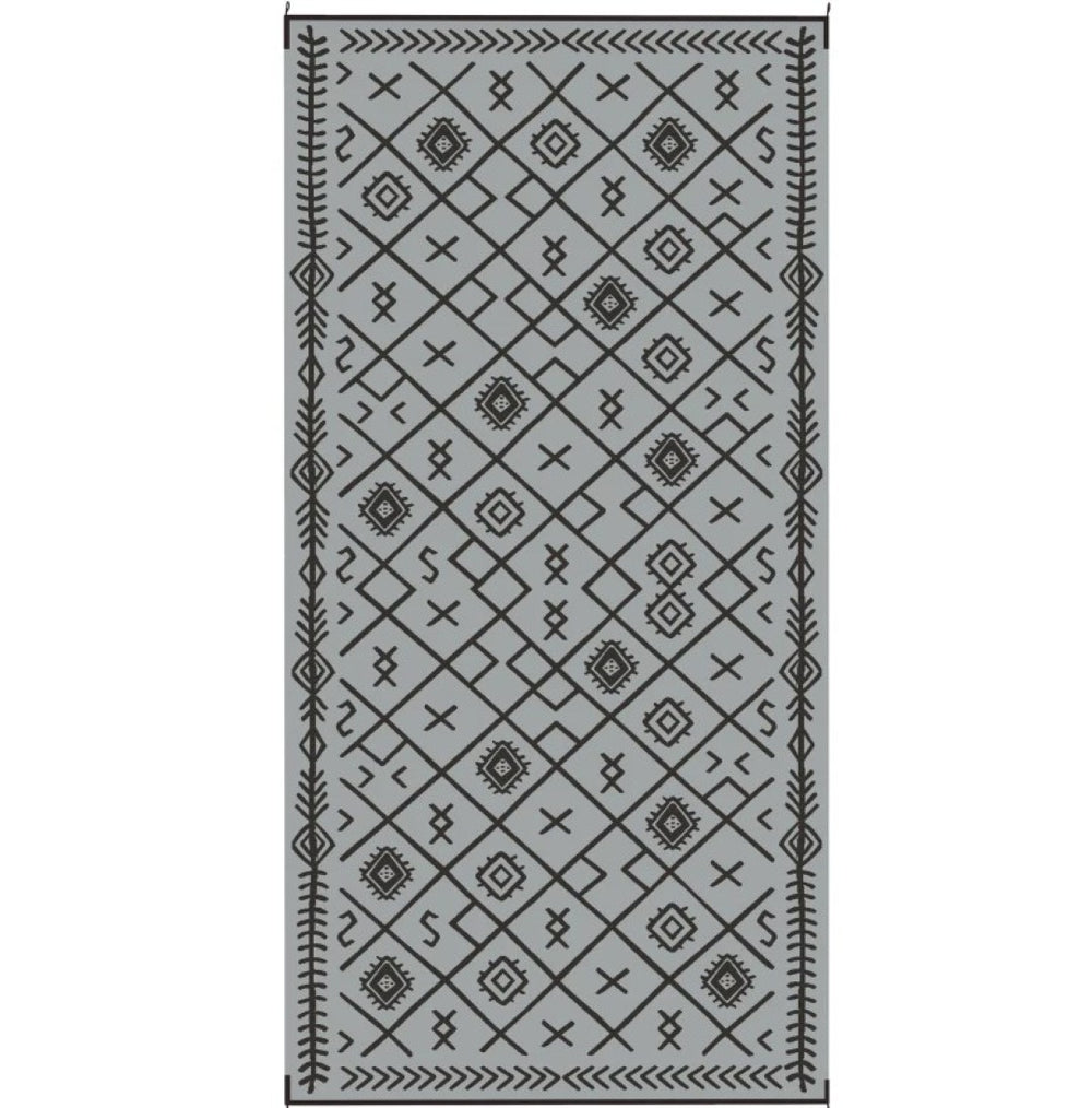 English Elm Outdoor Reversible Polypropylene Rug Geometric Pattern Waterproof Patio Camping Travel T3971P421353