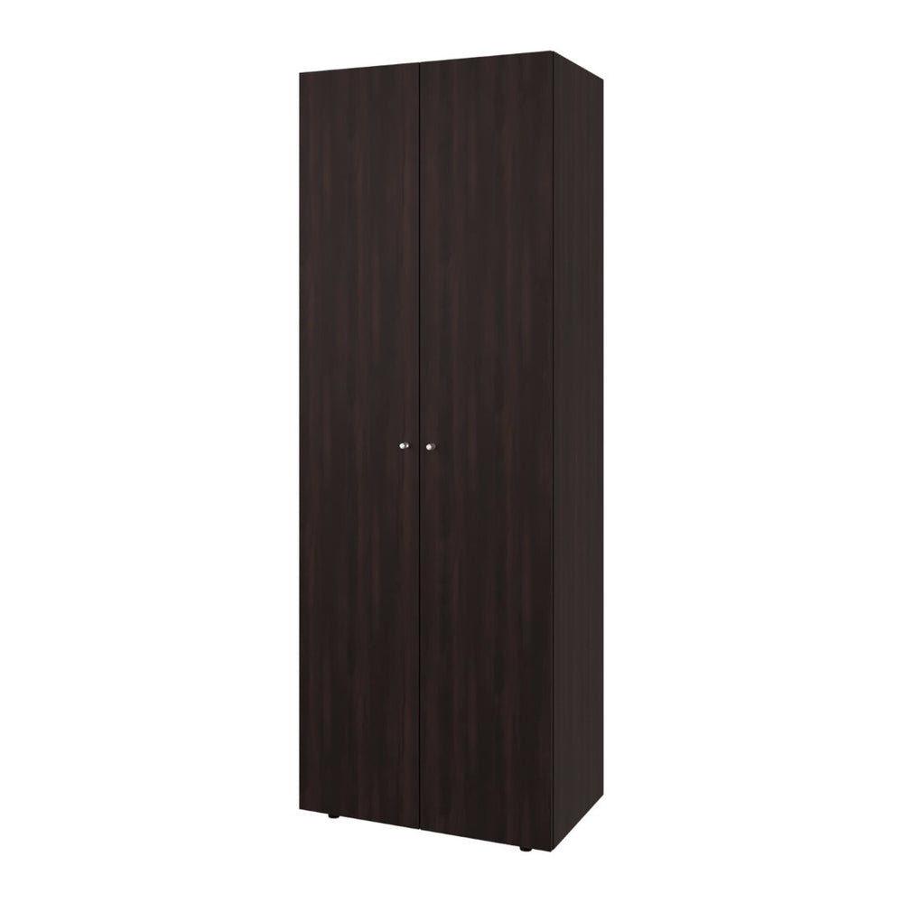 English Elm Stained Walnut 2-Door Wardrobe Cabinet - Elegant, Space-Saving Storage Solution For Small Spaces B062P373780-GIGA