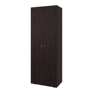 English Elm Stained Walnut 2-Door Wardrobe Cabinet - Elegant, Space-Saving Storage Solution For Small Spaces B062P373780-GIGA