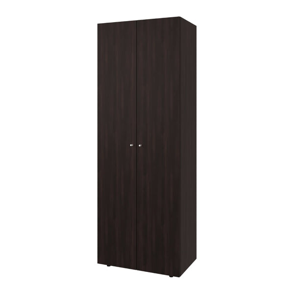 English Elm Stained Walnut 2-Door Wardrobe Cabinet - Elegant, Space-Saving Storage Solution For Small Spaces B062P373780-GIGA