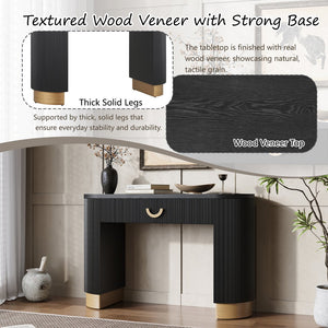 English Elm Christopher Knight Home® - Mirod Modern Console Table - Stylish Vertical Ribbed Design With Functional Drawer & Sleek Storage N760P281361B