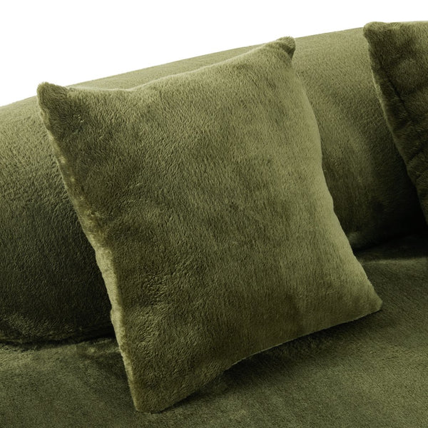 English Elm Modern curved modular sofa with dark plush upholstery, ergonomic design, versatile multi-seat lounge solution for contemporary living rooms Green W3612S00009