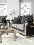 San Marino Fabric Sofa, Loveseat & 3 Tables Set with 2-Tone Wooden Frame