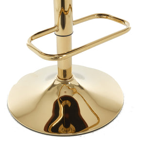 English Elm Set of 2 Orange Velvet Bar Stools with 360° Swivel, Gas Lift Height Adjustable, Chrome Base & Gold Legs W1249P386226