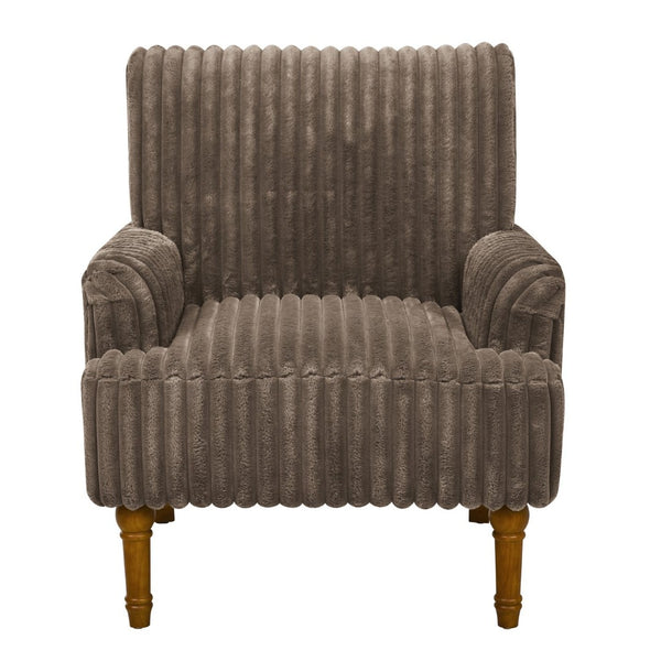 English Elm Modern Wide Wale Corduroy Accent Chair Solid Wood Legs Upholstered Living Room Seat Dark Coffee W5568P445691