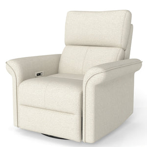 English Elm Power Power Swivel Rocker Recliner Chair with Wide Armrests, Dual USB Charging Ports, Compact Comfort Gray W1028S00054