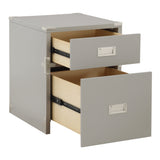 OSP Home Furnishings Wellington 2 Drawer File Cabinet Grey