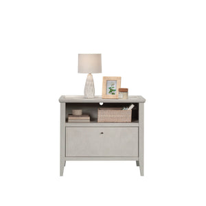 English Elm Lateral File Cabinet In Light Grey Finish - Modern Storage Solution For Home Office & Study Decor B356P354475