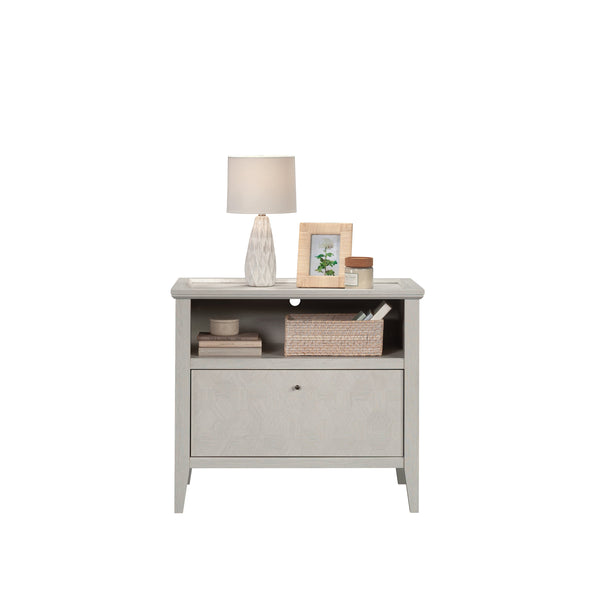 English Elm Lateral File Cabinet In Light Grey Finish - Modern Storage Solution For Home Office & Study Decor B356P354475