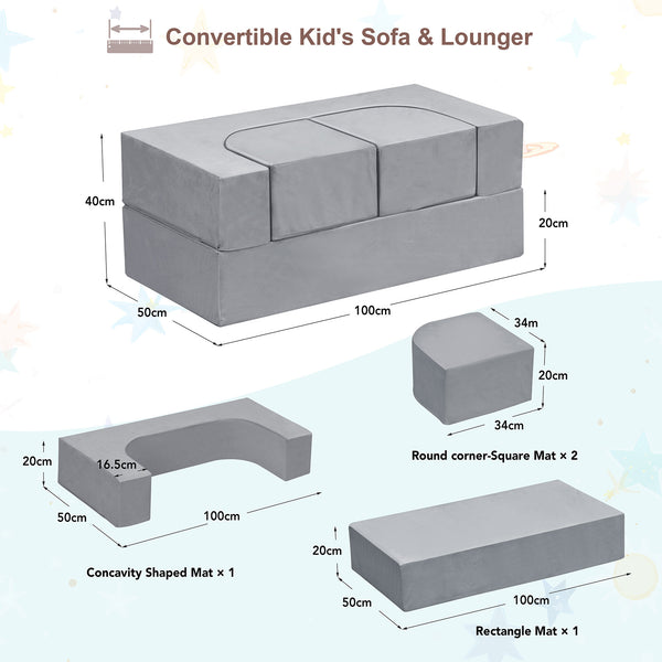 English Elm Kids Modular Sofa Bed – Convertible Toddler Couch For Playrooms, Naps, And Imaginative Fun! W1889P337551