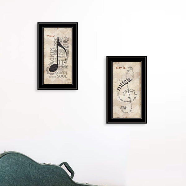 English Elm Trendy Decor 4u Music Minimalist Framed Print Solid Wood Art for Bedroom Living Room B06786862