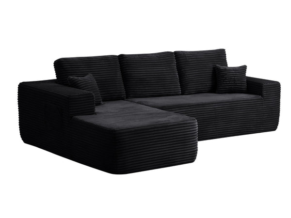 English Elm 104" Cloud Modular Sectional Plush Corduroy Deep Seating Sofa with Chaise for Living Room W3975S00031