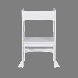 English Elm Child Standing Tower Montessori Toddler Step Stool for Kitchen & Bathroom, Safe MDF Learning Aid White 34.45 L x 20.08 W x 3.54 H W2297P194093