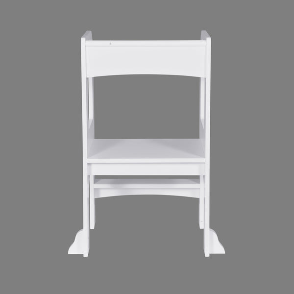 English Elm Child Standing Tower Montessori Toddler Step Stool for Kitchen & Bathroom, Safe MDF Learning Aid White 34.45 L x 20.08 W x 3.54 H W2297P194093