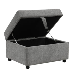 English Elm 26.6" Chenille Lift Top Storage Ottoman Wide Seat Footrest for Living Room or Bedroom Gray N719P264008E