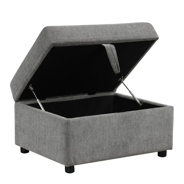 English Elm 26.6" Chenille Lift Top Storage Ottoman Wide Seat Footrest for Living Room or Bedroom Gray N719P264008E