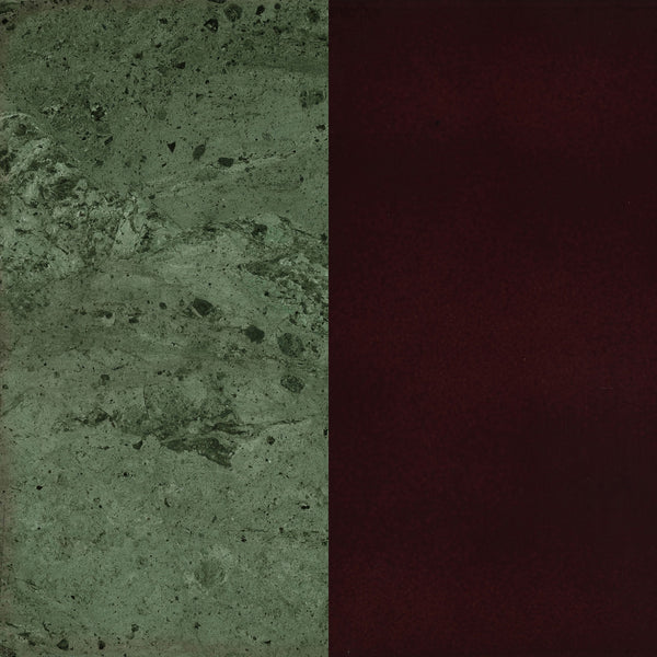 English Elm Elna Merlot Round Top Accent Side Table with Marble Inset Plant Stand 27.5" High Elegant Decor B062P328632