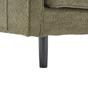 English Elm Loveseat Modern Mid-Century 2-Seater with USB Type-C Charging, Removable Zippered Covers, Sturdy Wood Legs Green W395P238825