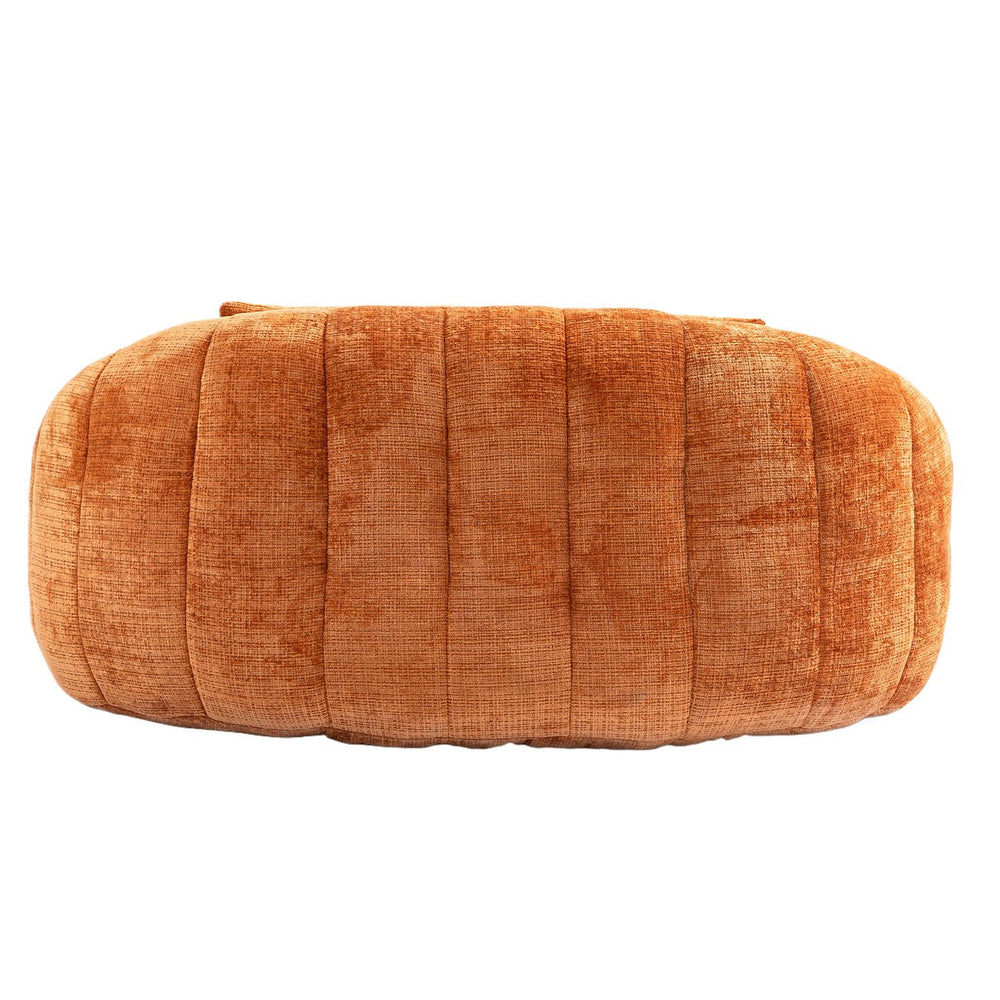 English Elm Bean Bean Bag Sofa High-Density Memory Foam Two-Seater Lounger High Back Chenille Cozy Support Orange W395P181437