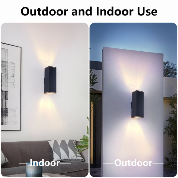 English Elm 18" Aluminum Cylinder Outdoor Wall Sconce Set of Two with up Down Porch Lighting W2312P416013