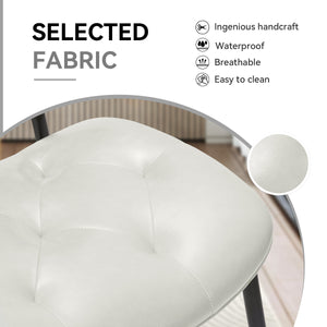 English Elm Dining Chairs Set Of 2 - Modern Pu Leather Upholstered Side Chairs For Comfort & Style In White T3950P394503