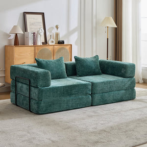 English Elm Compression Convertible Floor Sofa Bed - Cozy Chenille Loveseat For Small Spaces, No Assembly Needed! W3723P345641