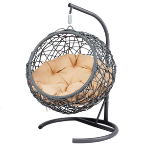 English Elm Cat Swing Bed With Stand & Removable Cushion - Stylish Egg Chair For Cozy Naps & Playtime Fun! W2500P283880
