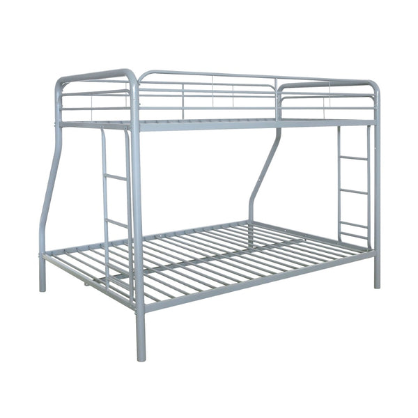 English Elm Metal Twin Over Full Bunk Bed Steel Frame with Guardrails for Kids or Guest Rooms Silver B016P469264