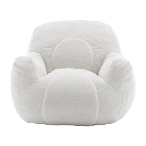 English Elm Bean Bag Chair With Memory Foam - Plush Teddy Upholstery For Cozy Relaxation In Any Space! W2200P247712