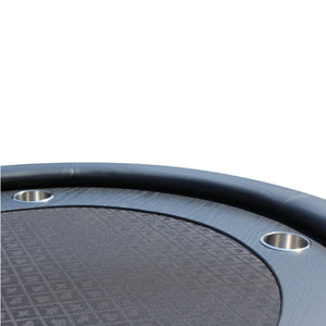 English Elm 96" Oval Casino Poker Table with Diamond Felt Racetrack and Built-in Cup Holders W2748S00035