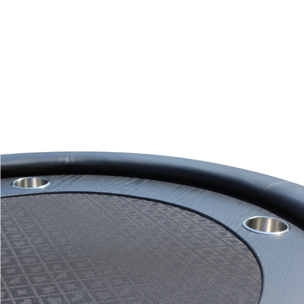 English Elm 96" Oval Casino Poker Table with Diamond Felt Racetrack and Built-in Cup Holders W2748S00035